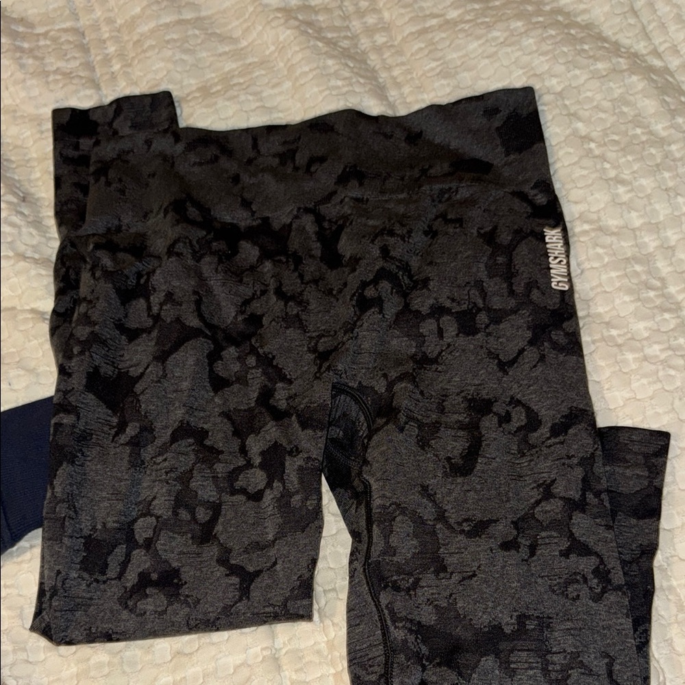Gymshark Black Leggings with Mottled Pattern